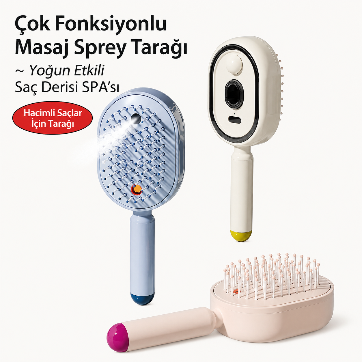 Lumora® Electric Spray Air Cushion Massage Comb - Self-Cleaning, Anti-Tangle, Essential Oil Spray Feature Hair Care Comb