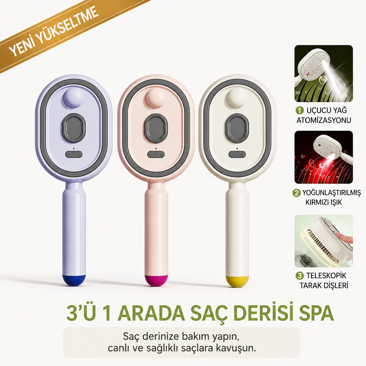 Lumora® Electric Spray Air Cushion Massage Comb - Self-Cleaning, Anti-Tangle, Essential Oil Spray Feature Hair Care Comb